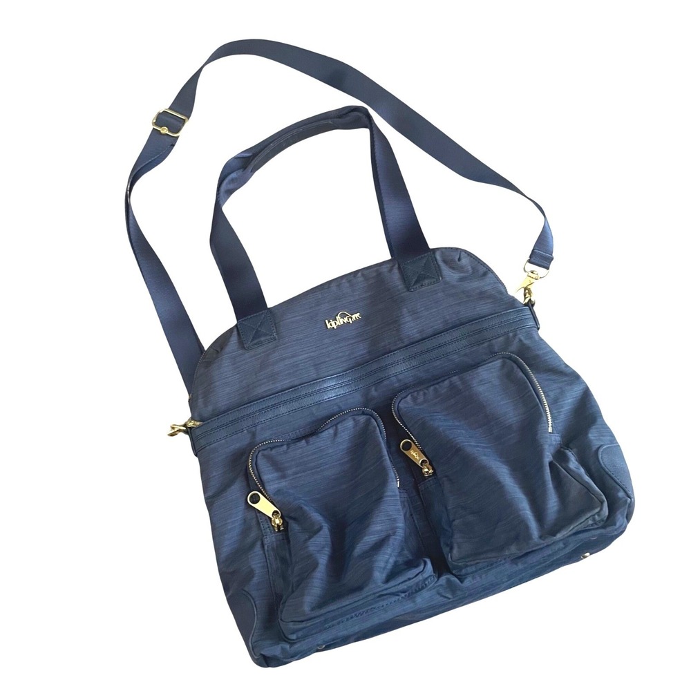 Kipling Camryn Laptop Weekender Bag Marled Blue Travel Overnight School Work